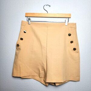 Zara Shorts With Gold Color Buttons